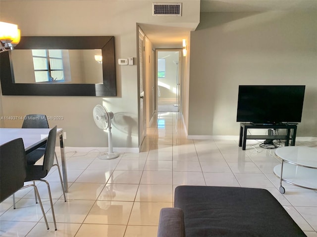 view of tiled living room