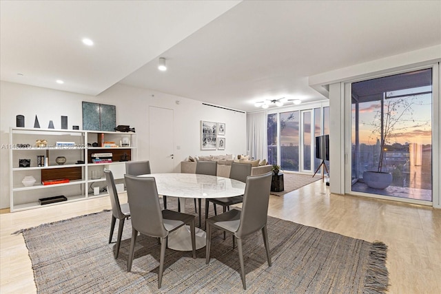 dining room with light hardwood / wood-style floors