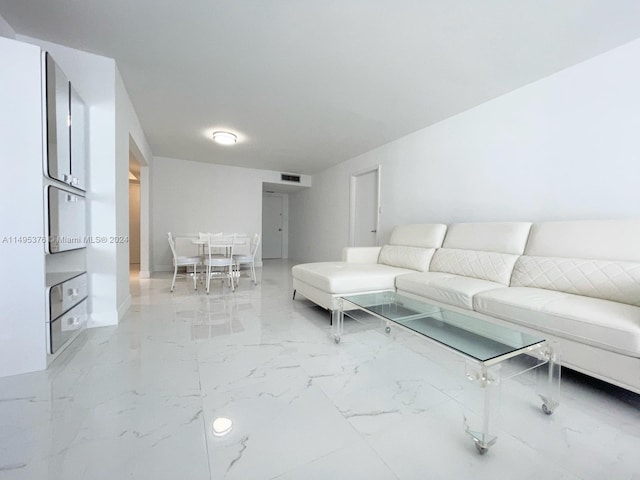 view of tiled living room