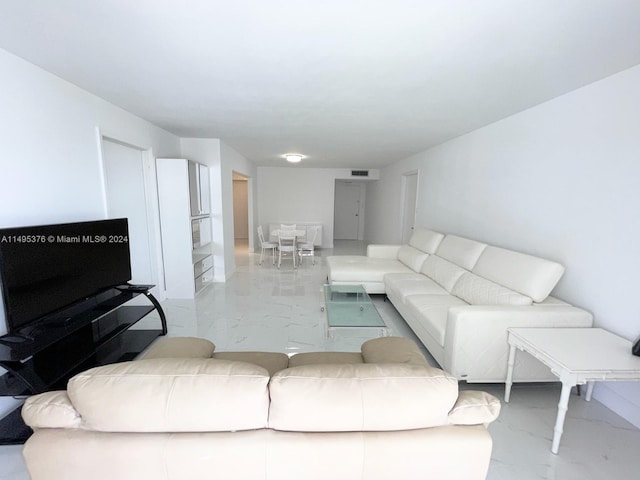 view of tiled living room