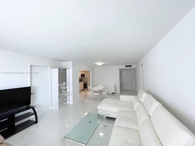 view of tiled living room