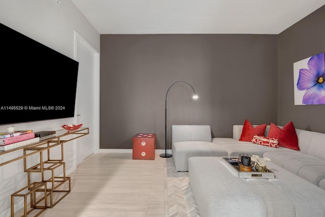 living room featuring light hardwood / wood-style flooring