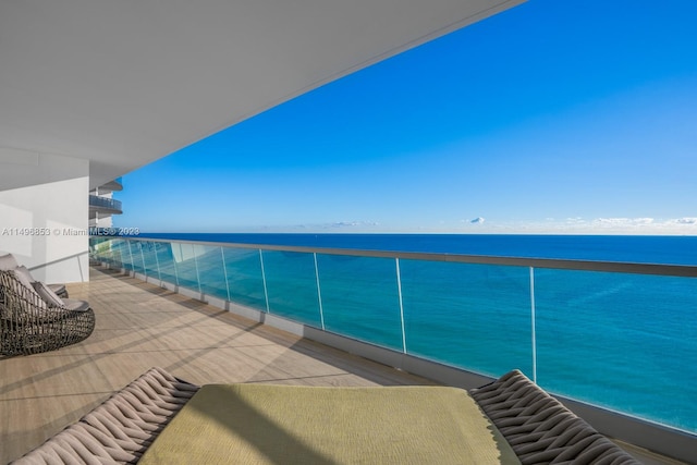 balcony with a water view