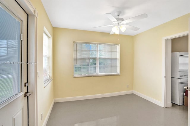 spare room with ceiling fan