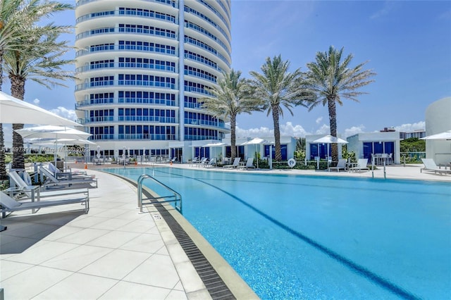 view of pool with a patio