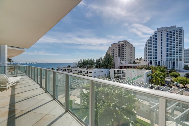 balcony with a water view