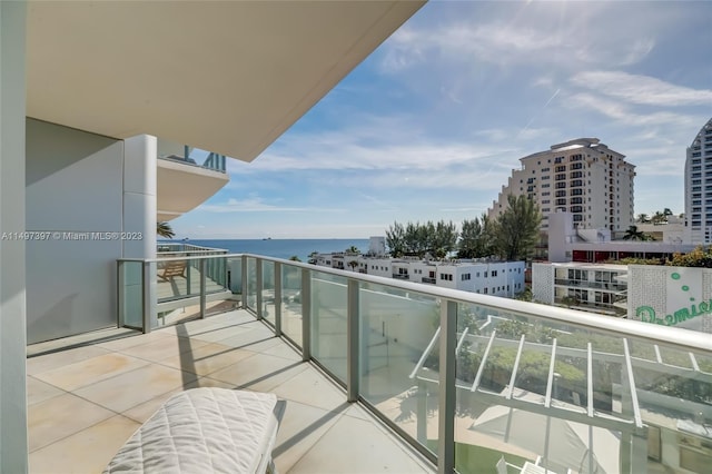 balcony with a water view