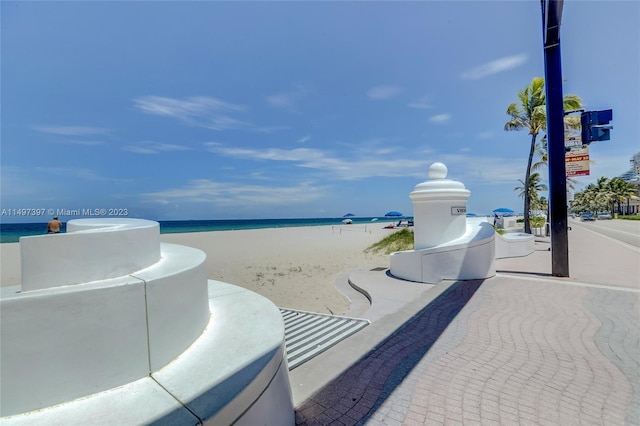 water view featuring a beach view