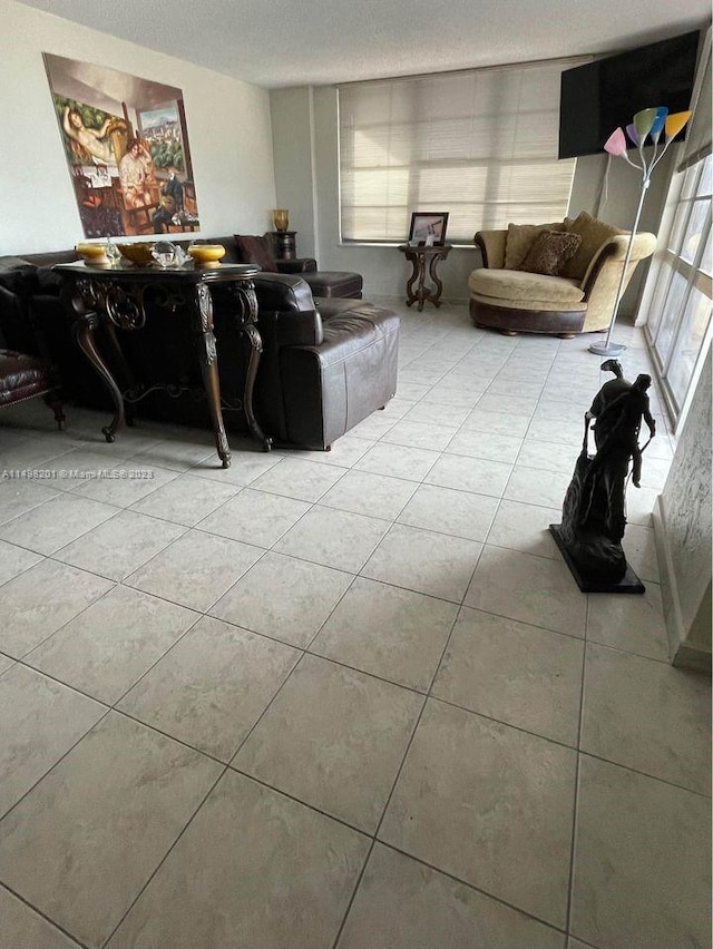 view of tiled living room