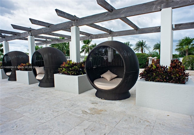view of patio / terrace featuring a pergola