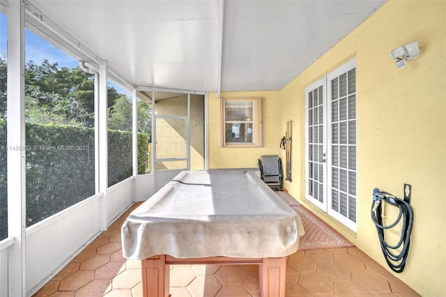 sunroom with billiards