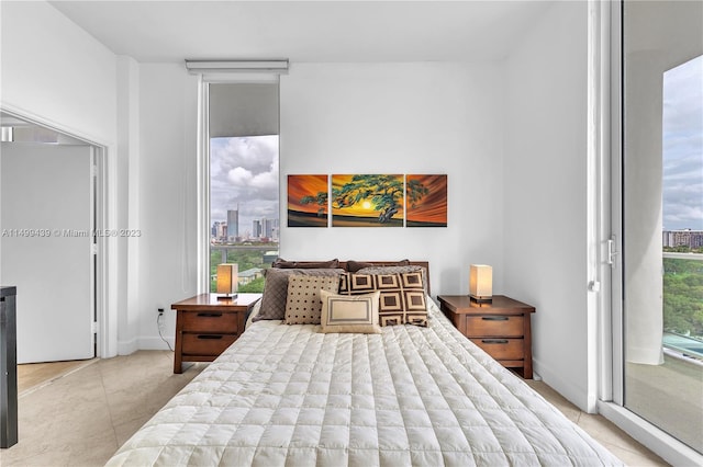 view of tiled bedroom