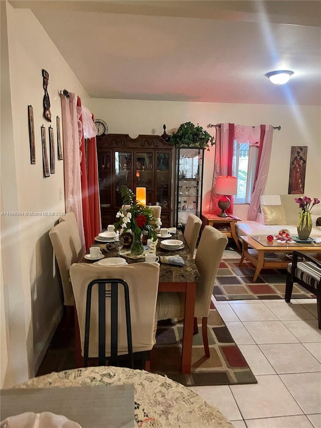 view of tiled dining space