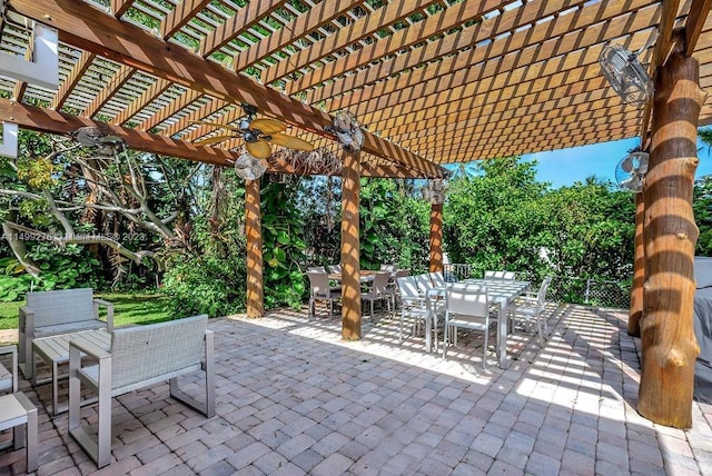 view of patio / terrace with a pergola