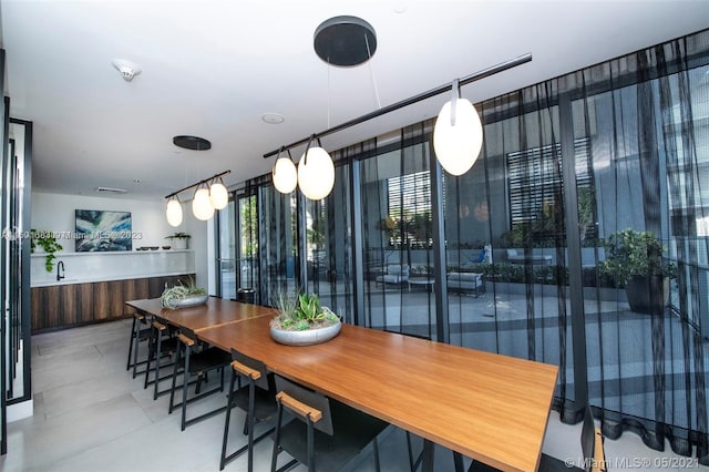 view of tiled dining area