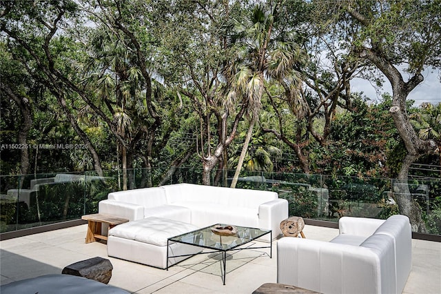 view of patio / terrace featuring an outdoor living space