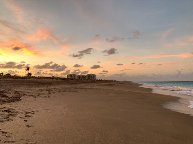 property view of water with a beach view