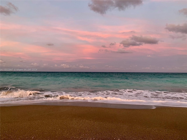 property view of water with a beach view