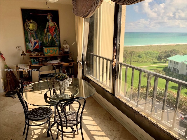 balcony with a water view