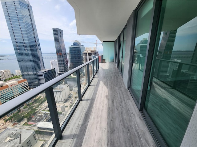 balcony with a water view