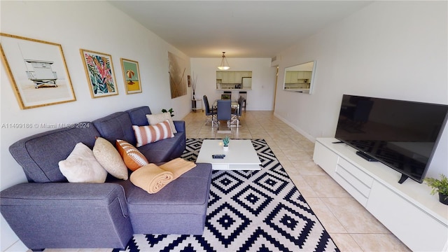 view of tiled living room