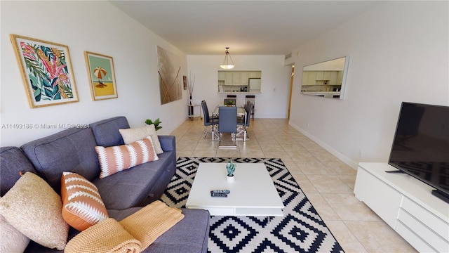 view of tiled living room