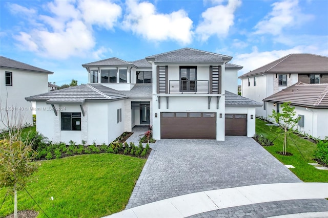 5735 SW 104th Ter, Cooper City, FL 33328 - view of front of property with a front lawn and a garage