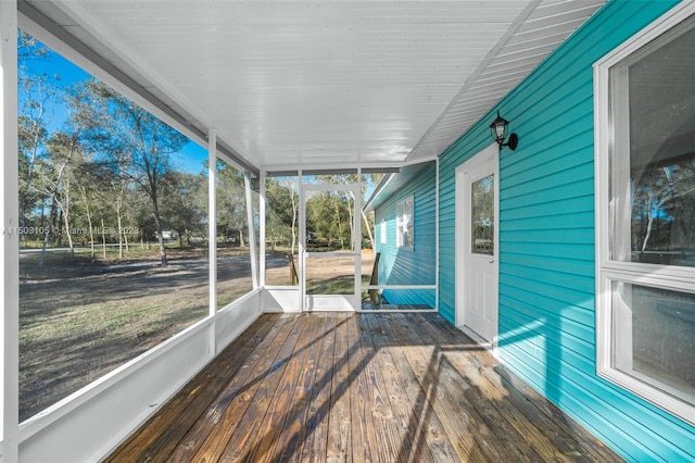 view of unfurnished sunroom