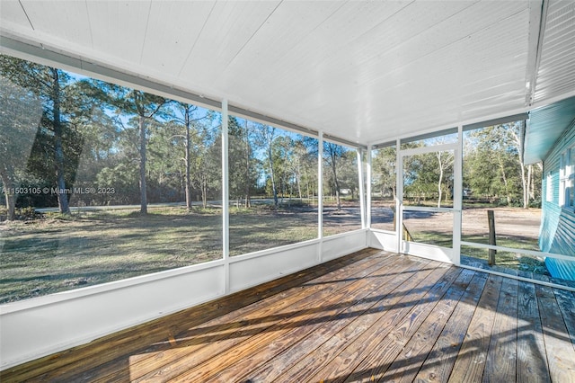 view of unfurnished sunroom