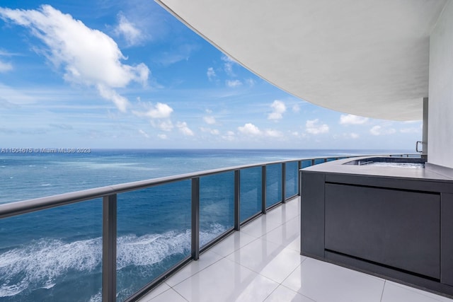 balcony with a water view