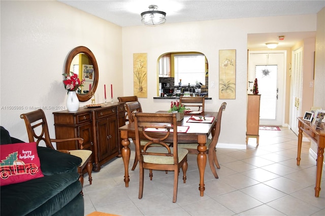 tiled dining area featuring plenty of natural light