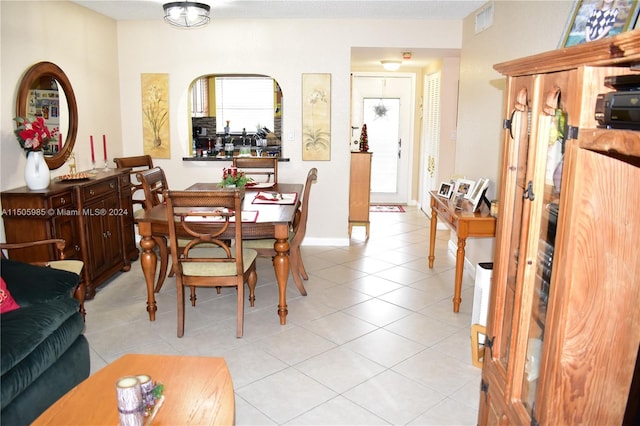 view of tiled dining area