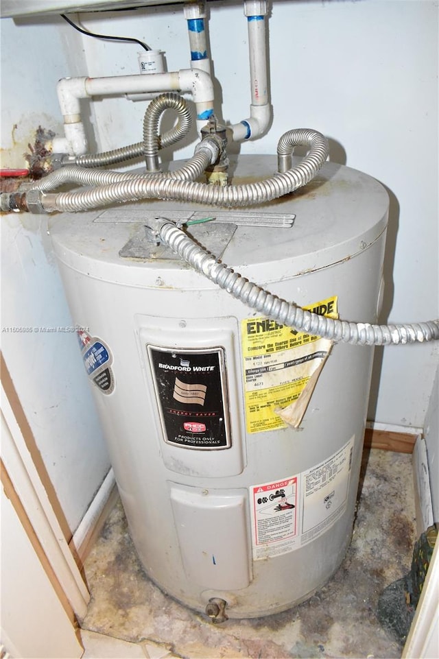 utility room with water heater