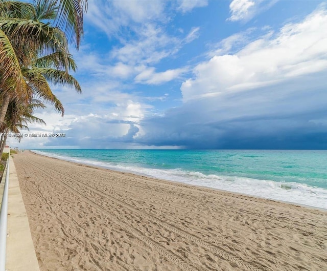 property view of water with a beach view