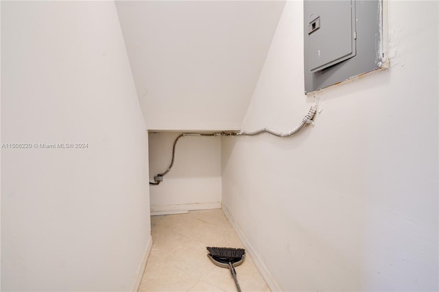 bathroom with tile patterned flooring