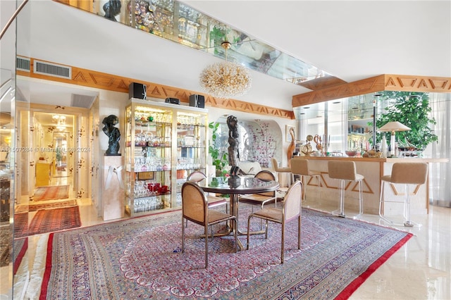 view of tiled dining area