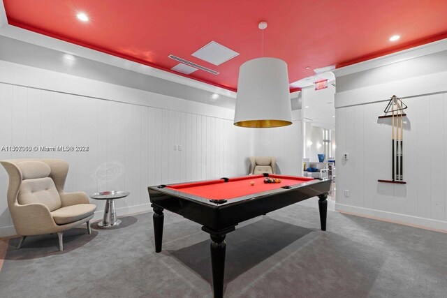 playroom with pool table