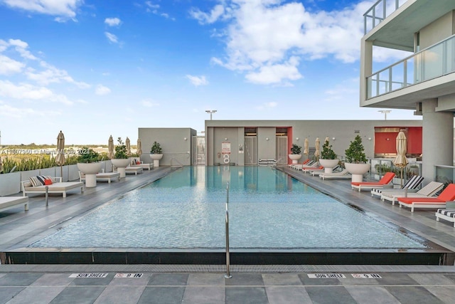 view of pool featuring an outdoor hangout area