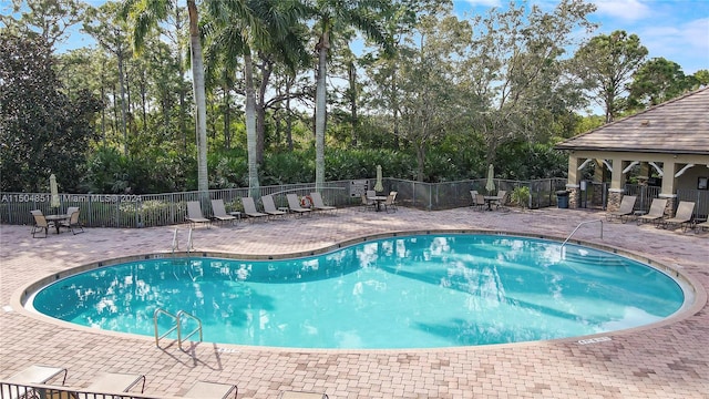 view of pool featuring a patio