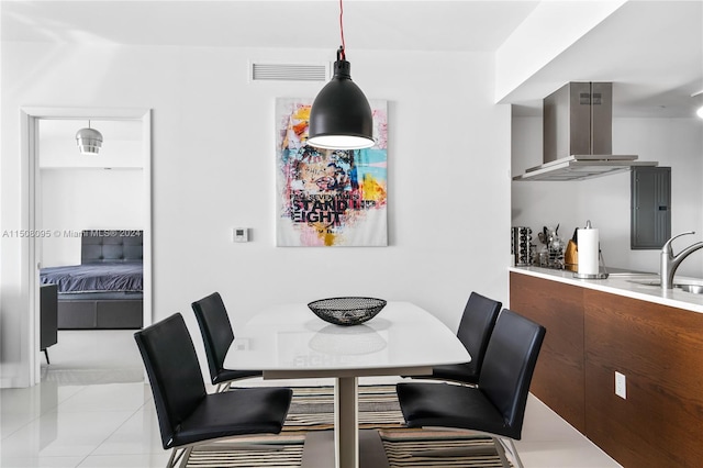 view of tiled dining room