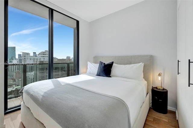 bedroom featuring light wood-type flooring