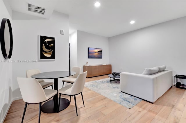 living room featuring light wood-type flooring