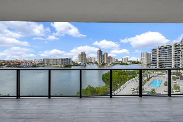 balcony with a water view