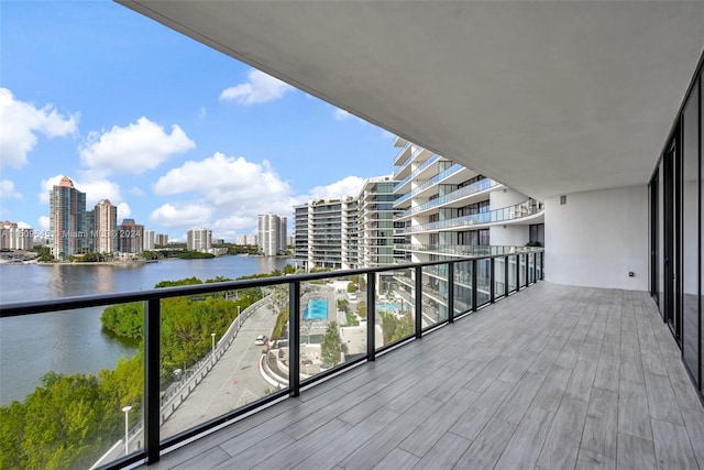 balcony with a water view