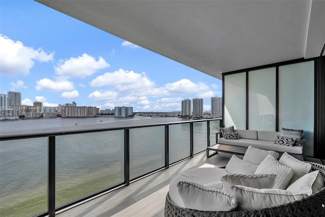 balcony featuring an outdoor living space