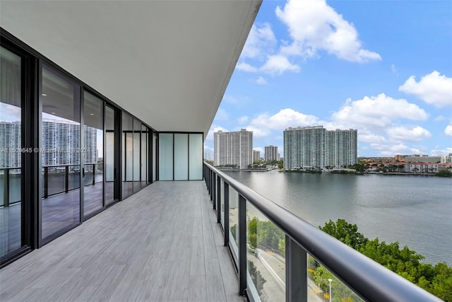 balcony with a water view