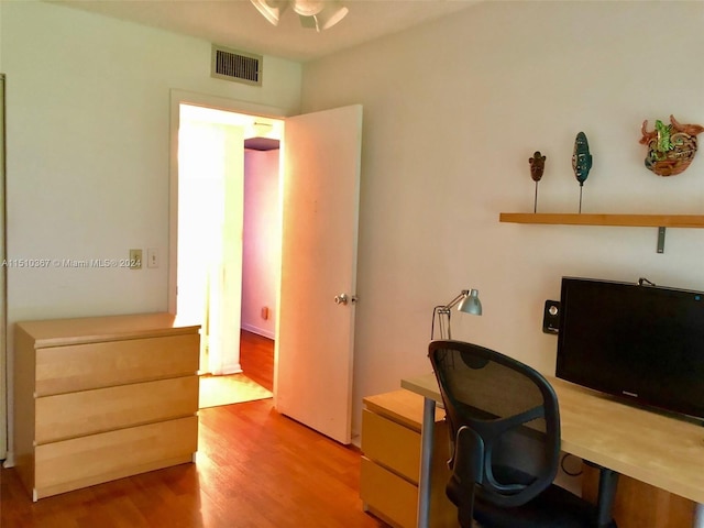 office featuring hardwood / wood-style floors