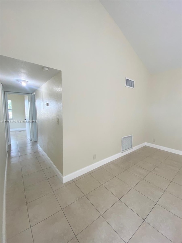 interior space with high vaulted ceiling