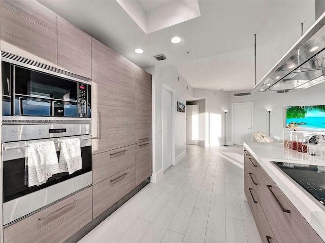 kitchen with black appliances