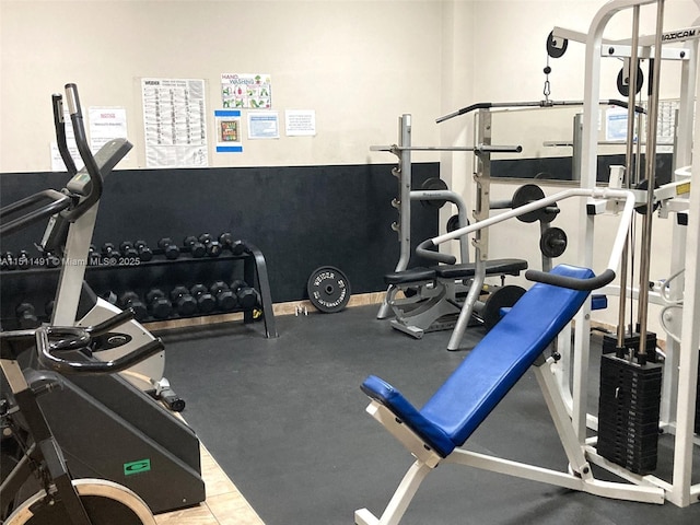 view of workout area